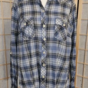 Torrid Women's Blue & White Plaid Shirt